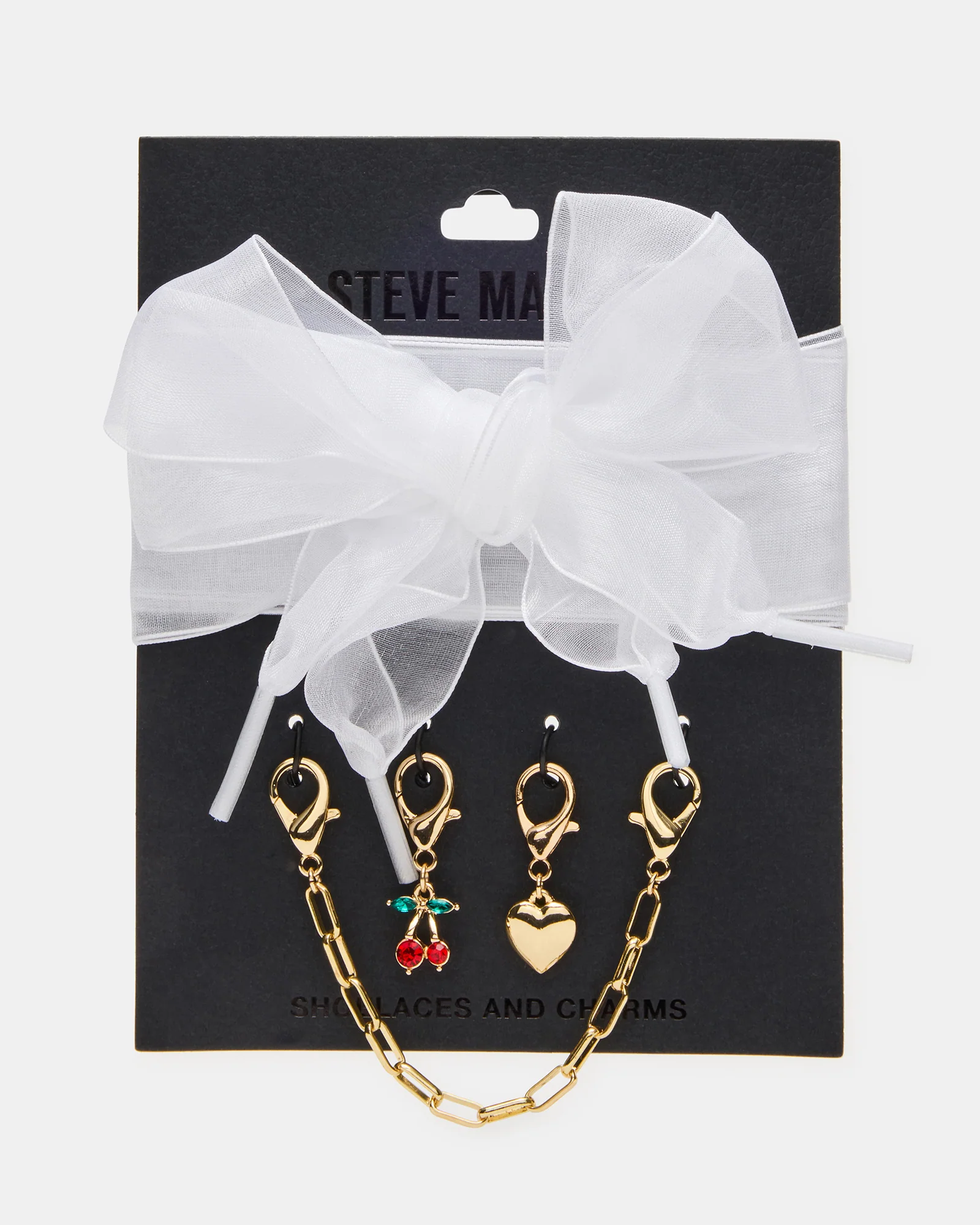 SHOE LACES AND CHARMS WHITE