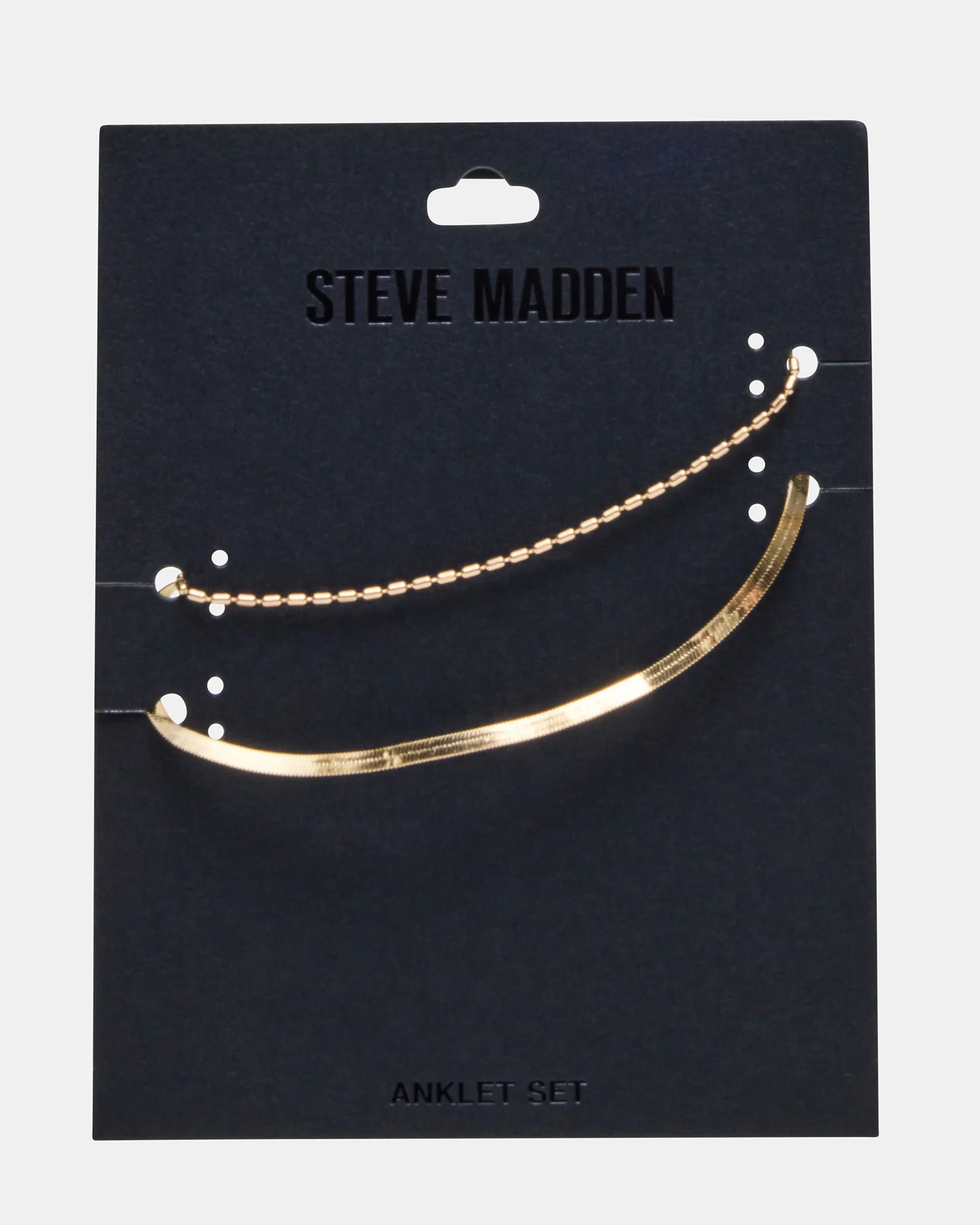 HERRINGBONE CHAIN ANKLET SET GOLD