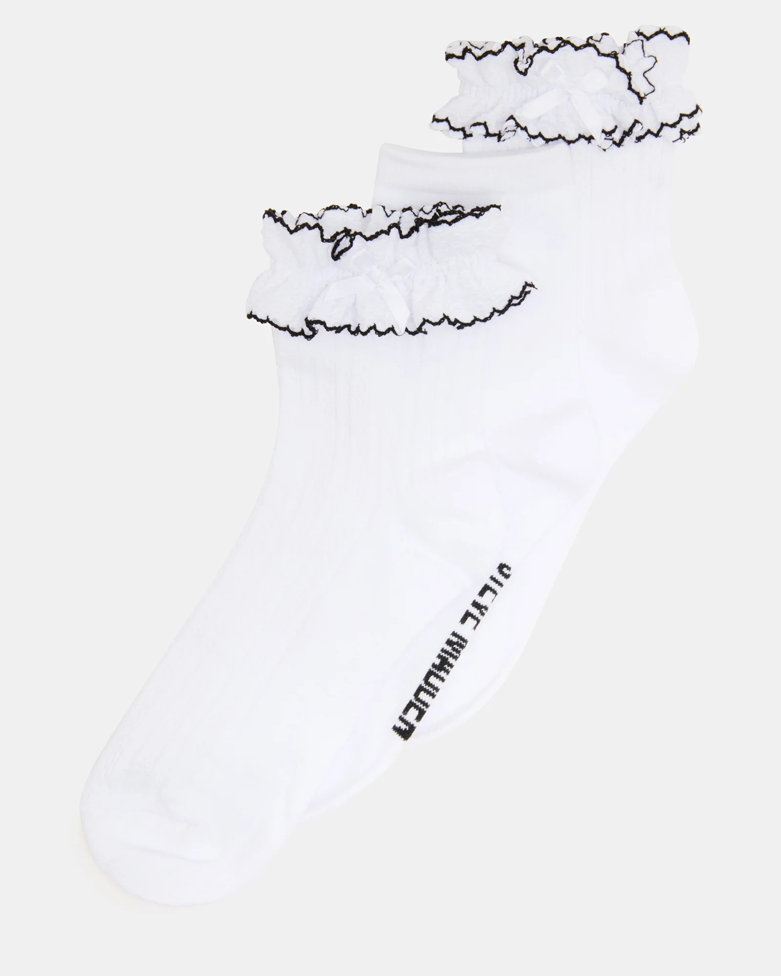2 PACK AVA RUFFLE SOCKS WHITE