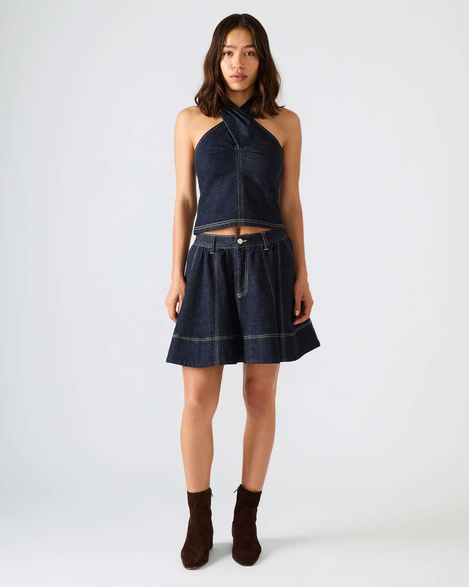 SLOAN DENIM SKIRT INK