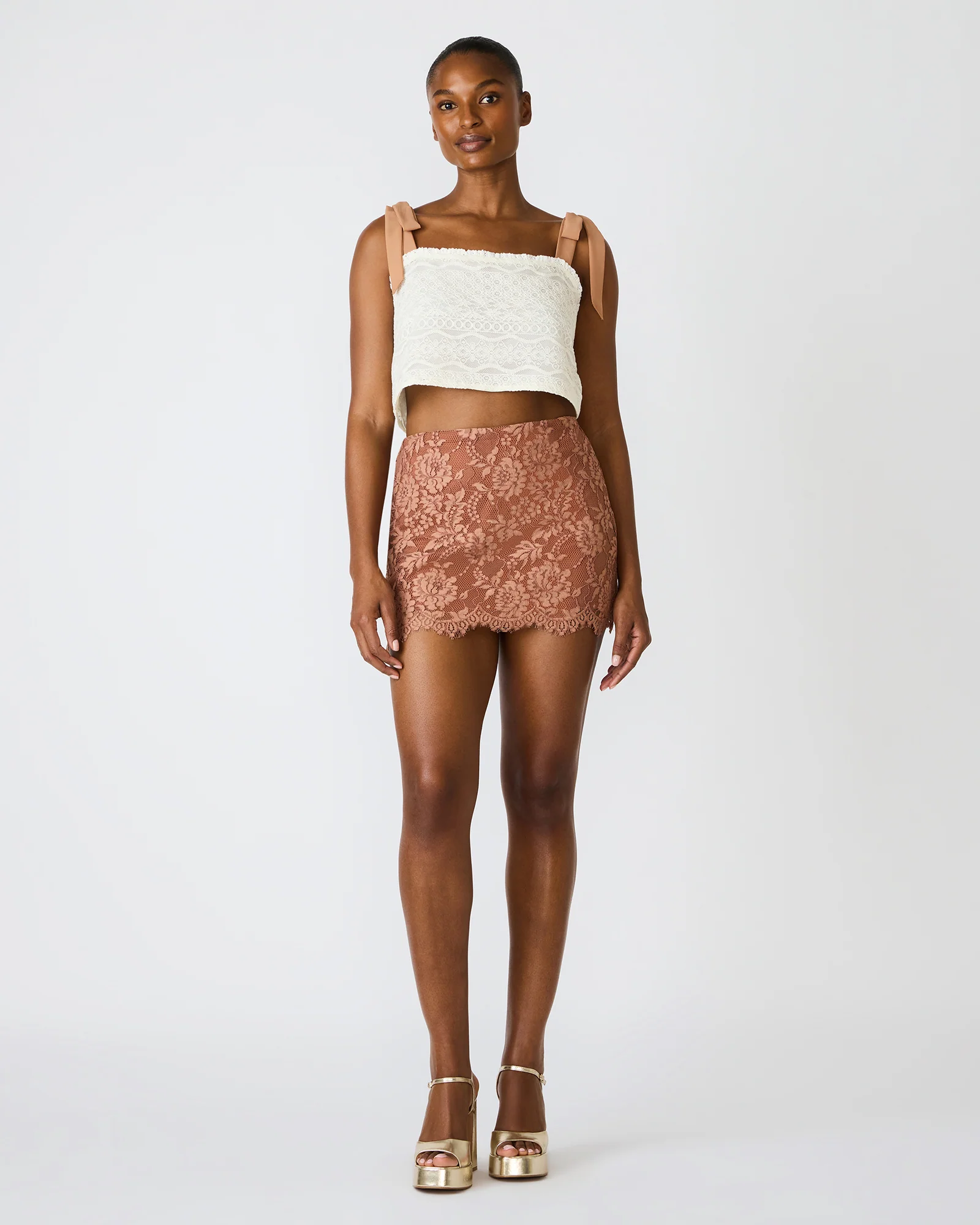 CINDI SKIRT MOCHA HEATHER
