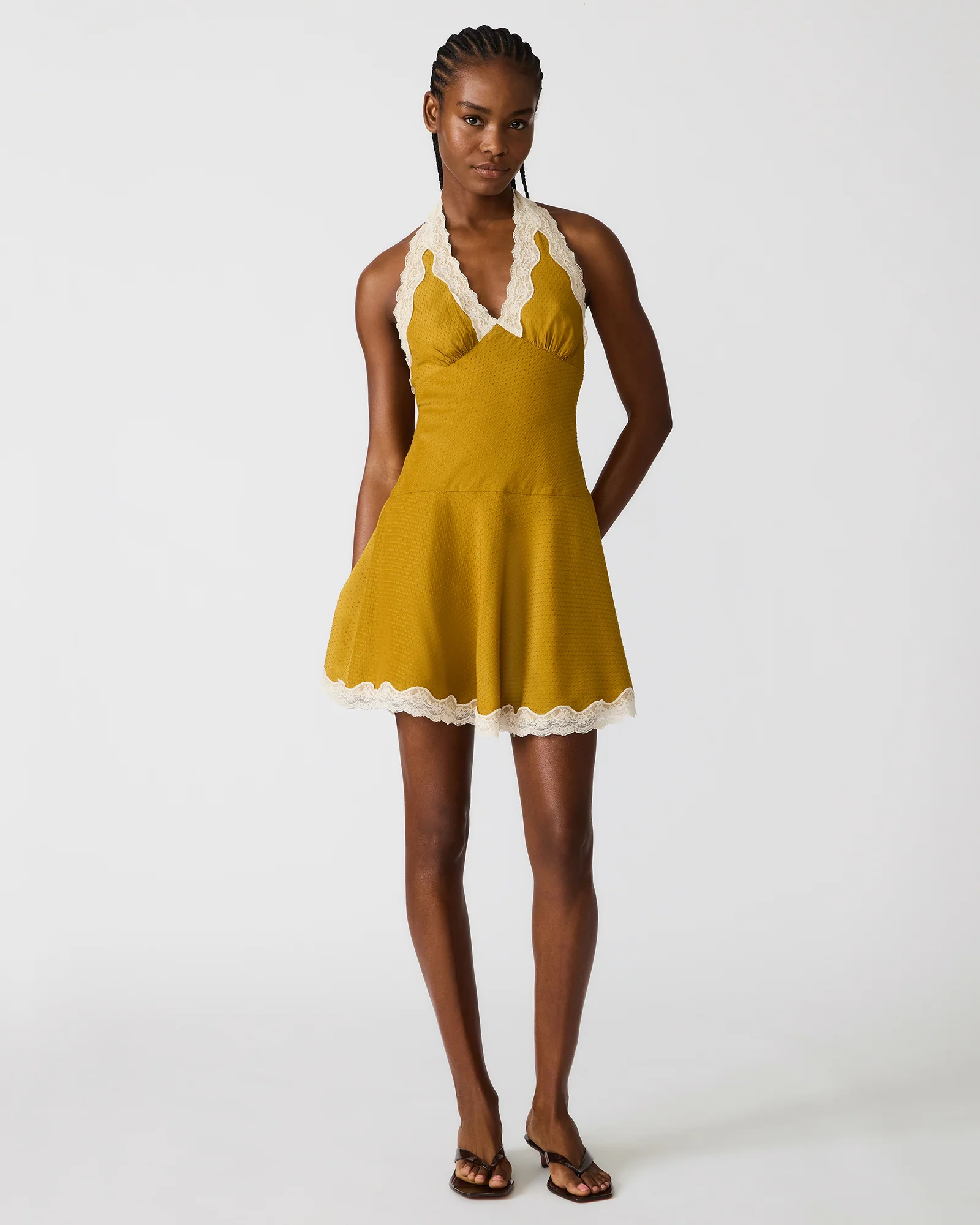 LIZA DRESS THYME GREEN