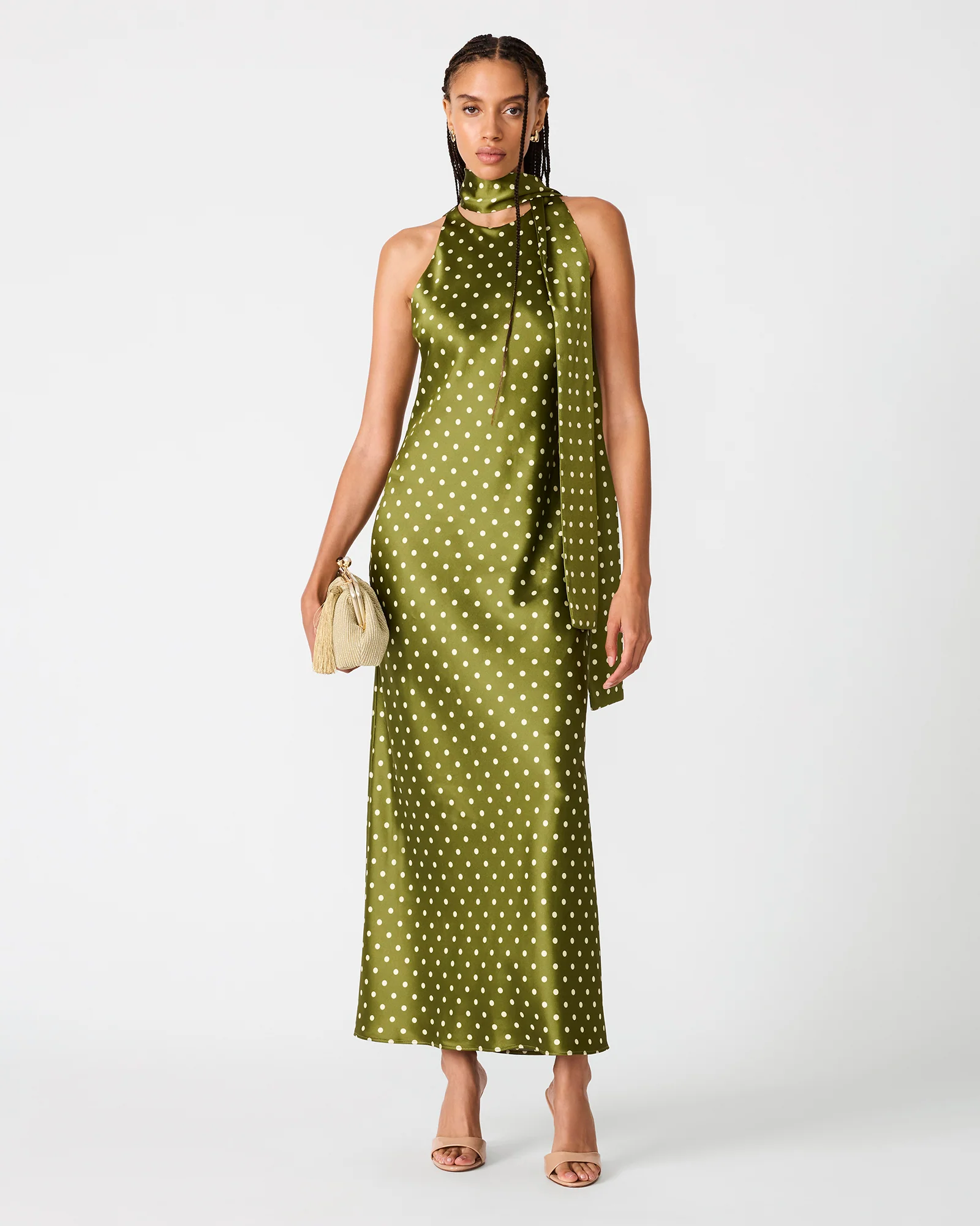 JAIDEN DRESS OLIVE HEATHER